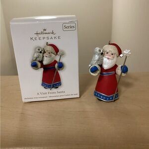 Hallmark Keepsake Ornament A Visit From Santa 2011 Santa With Owl 3rd In Series